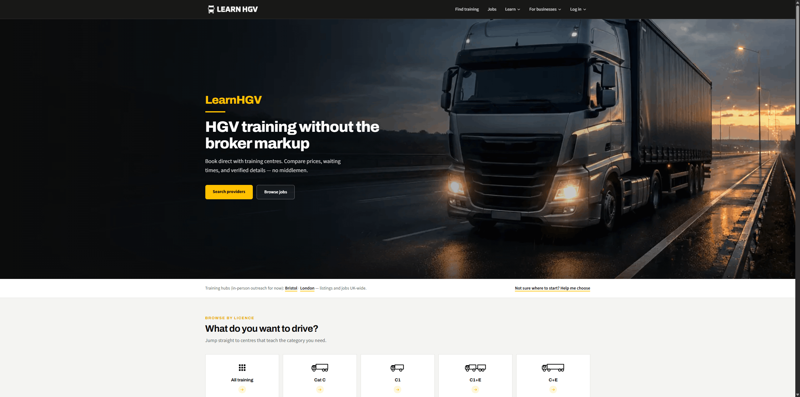 LearnHGV — UK HGV Training & Jobs Platform preview